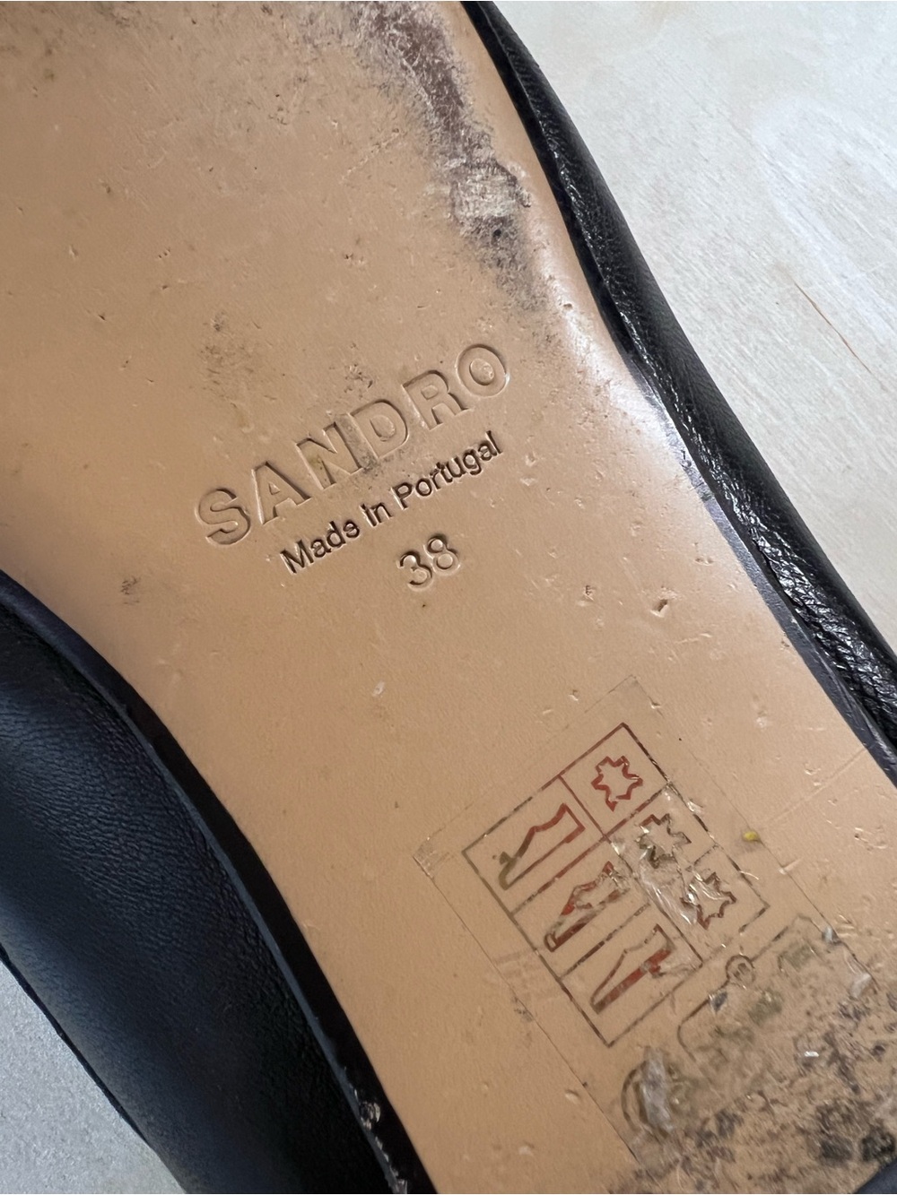 Sandro Women's Boat Shoe Loafers Black Leather Casual Red Laces 38 - Picture 10 of 11
